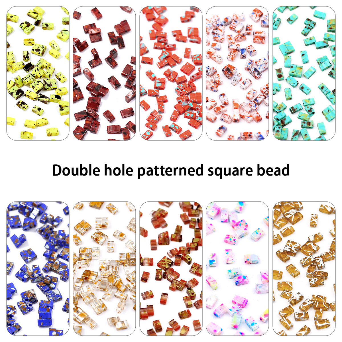 Glass Seed Beads 2Mm Jewelry Making - 5×2mm Picasso Colore Doppi Fori di