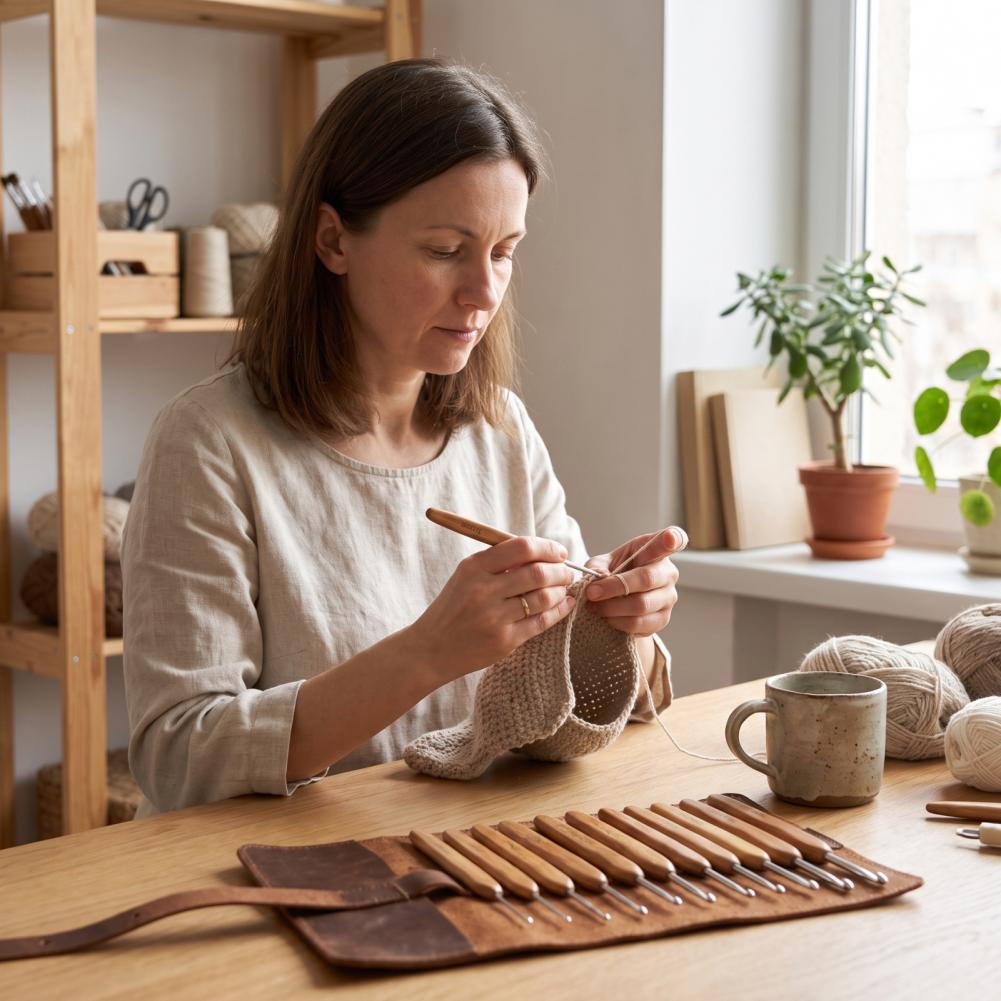 Set di ferri da uncinetto port - Wooden Crochet Hooks Ergonomic Handle recensione e prezzo