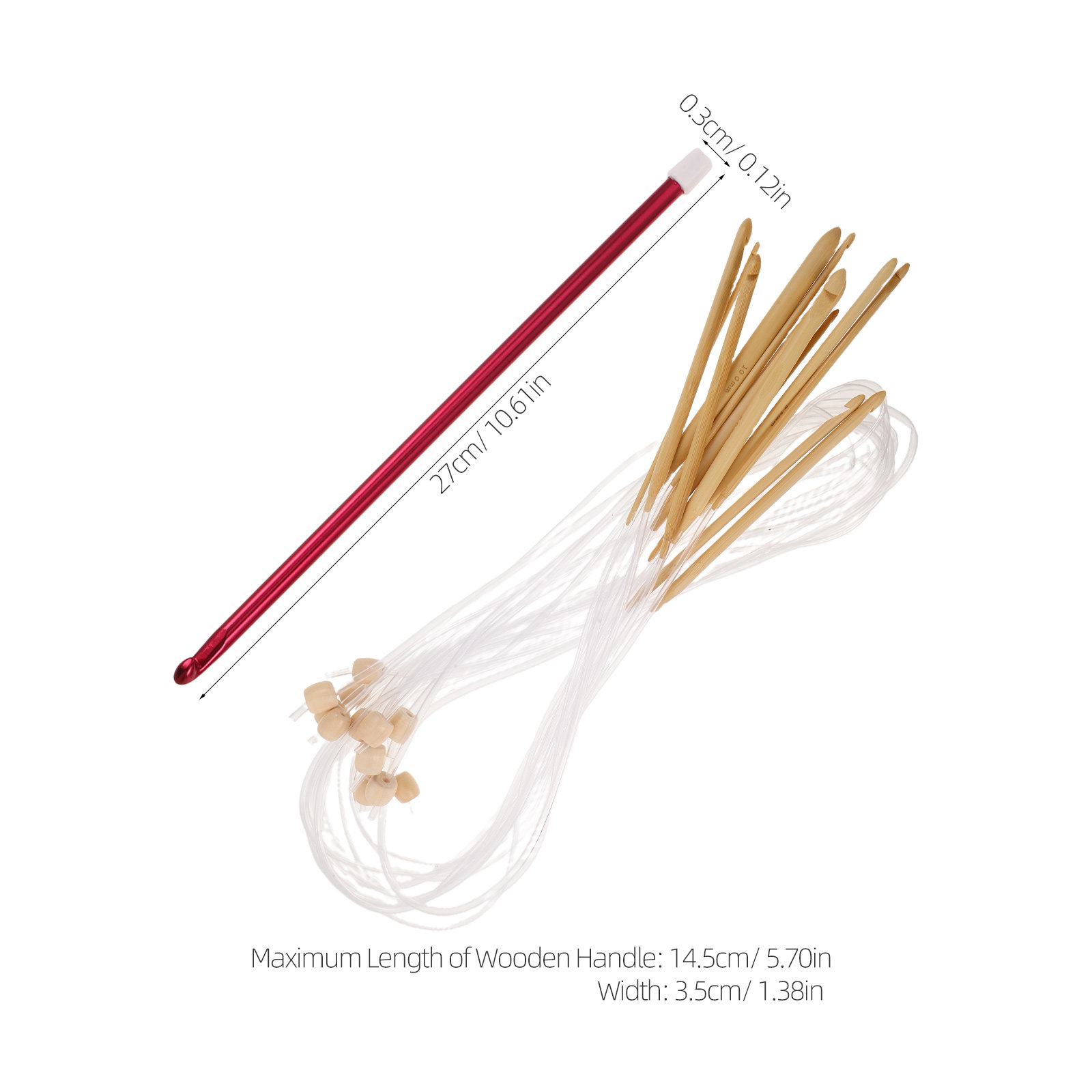 Set di 1 ferri da uncinetto co - Wooden Crochet Hooks Ergonomic Handle recensione e prezzo
